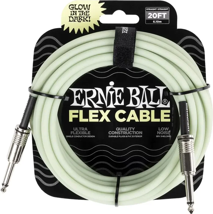 Ernieball Cable Instrumento Flex Jack-Jack Ss 6 M Fosforescente
