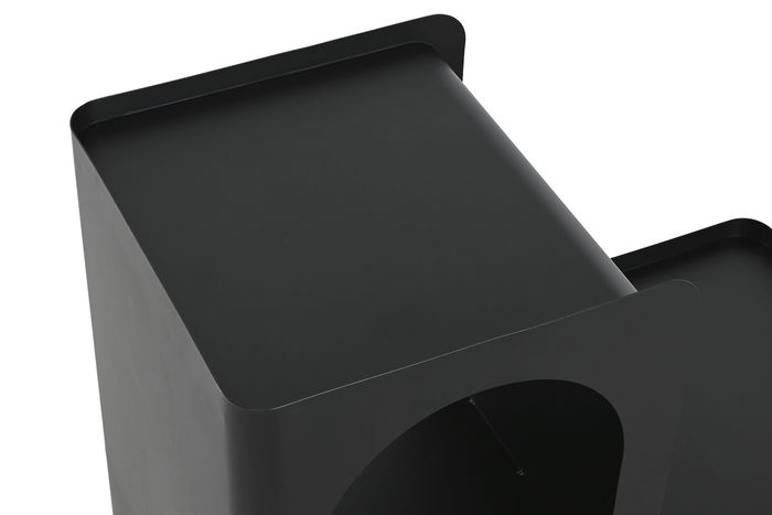 DKD Home Decor Mesita Auxiliar Urban Negra Metal 1 Estantería 30x60x60 cm