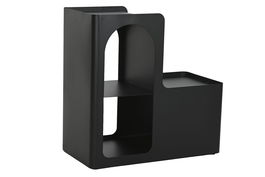 DKD Home Decor Mesita Auxiliar Urban Negra Metal 1 Estantería 30x60x60 cm