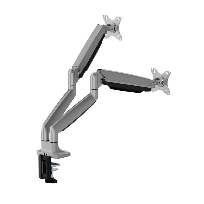 Ewent Soporte de Monitor para Mesa, Brazo de Monitor Ajustable VESA 75x75/100x100 mm, Inclinación y Rotación 360°, Hasta 35 Pulgadas / 15 kg, Gestión de Cables