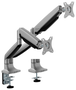 Ewent EW1528 Soporte para Doble Monitor de Escritorio, Plata, hasta 35 pulgadas