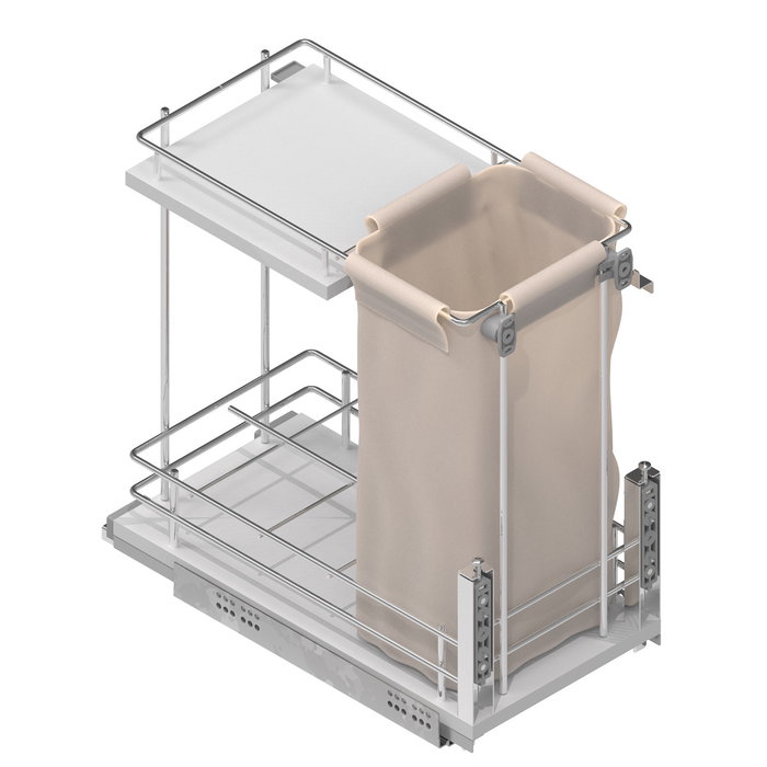 MENAGE CONFORT Botellero-Panero Modulo 300 Compact Cromo-Blanco Extraíble con Guías Ocultas y Cierre Amortiguado para Cocina MENAGE CONFORT Botellero-Panero Modulo 300 Compact Cromo-Blanco Extraíble con Guías Ocultas y Cierre Amortiguado para Cocina