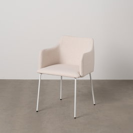 Silla Crema Tejido-Metal Salón 51 X 55 X 77 cm (Set de 2)