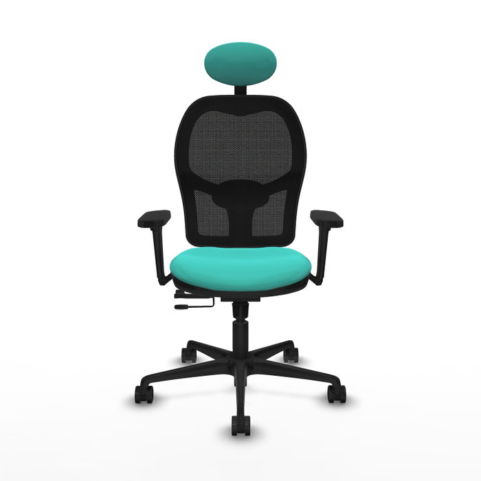 PIQUERAS Y CRESPO Silla de oficina Jorquera con mecanismo Sincro/Traslack, Turquesa y Negro
