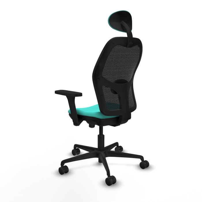 PIQUERAS Y CRESPO Silla de oficina Jorquera con mecanismo Sincro/Traslack, Turquesa y Negro