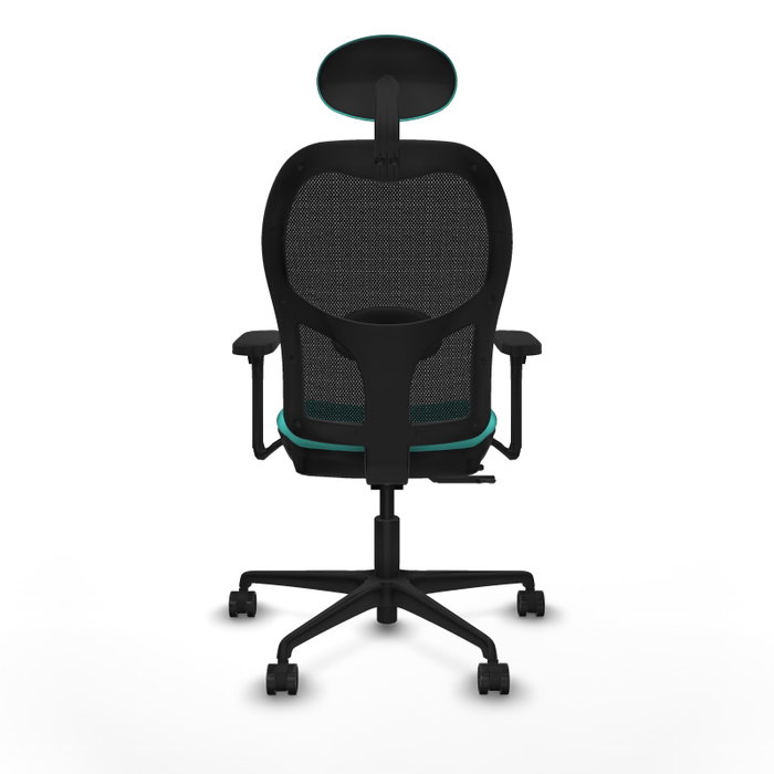 PIQUERAS Y CRESPO Silla de oficina Jorquera con mecanismo Sincro/Traslack, Turquesa y Negro