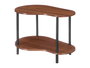 Giftdecor Mesa Auxiliar Forma Doble 57x37x41 cm Madera y Metal Marron y Negro