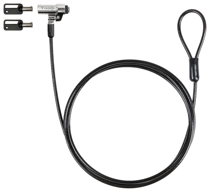 Tooq Cable de Seguridad Tipo NANO con Llave, 1.5m, Gris Oscuro