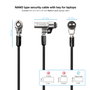 Tooq Cable de Seguridad Tipo NANO con Llave, 1.5m, Gris Oscuro