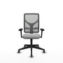 Silla de oficina Motilla con mecanismo Sincro tapizada con Tela color Gris claro y malla color Gris. Equipada con lumbar 1D, Brazos 3D y Ruedas 65 mm parqué