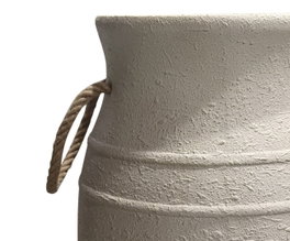 DKD Home Decor Jarrón de Suelo de Fibra de Vidrio 38x38x60 cm con 2 Asas