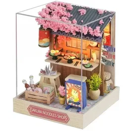 Creanook Sakura Noodles Book Nook - Kit de Bricolaje DIY para Construir Modelo de Sujetalibros 3D - 11 x 9 x詠11 cm