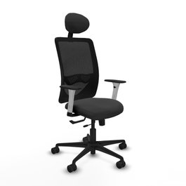 PIQUERAS Y CRESPO Silla de oficina Zulema con mecanismo Sincro/Traslack, Gris oscuro y Negro