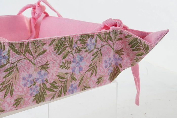 DKD Home Decor Victoriano 21 Cesta Shabby Verde Rosa Azul Flores 34 x 8 x 34 cm Algodón (6 Unidades)