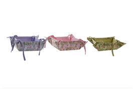 DKD Home Decor Victoriano 21 Cesta Shabby Verde Rosa Azul Flores 34 x 8 x 34 cm Algodón (6 Unidades)