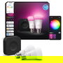 Philips Hue Bridge Pro + 2 E27 Kit de Inicio Inteligente Bombillas Color E27 Blanco y Color Ambiance