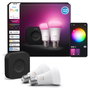 Philips Hue Starter Kit White and Color Ambiance con Hue Bridge Pro y 2 bombillas E27