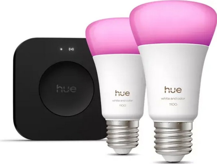 Philips Hue Starter Kit: Hue Bridge Pro + 2 E27 White and Color Ambiance