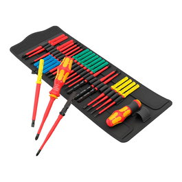 Wera Big Pack 1 Destornilladores VDE Aislados, Juego de 26 Piezas con Sistema Anti-Rodamiento Kraftform 817, Incluye Bolso para Cinturón, Aislados Hasta 1000 V