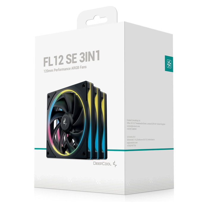 DeepCool FL12R SE Ventilador Carcasa 120mm PWM ARGB Triple Pack Negro DeepCool FL12R SE Ventilador Carcasa 120mm PWM ARGB Triple Pack Negro