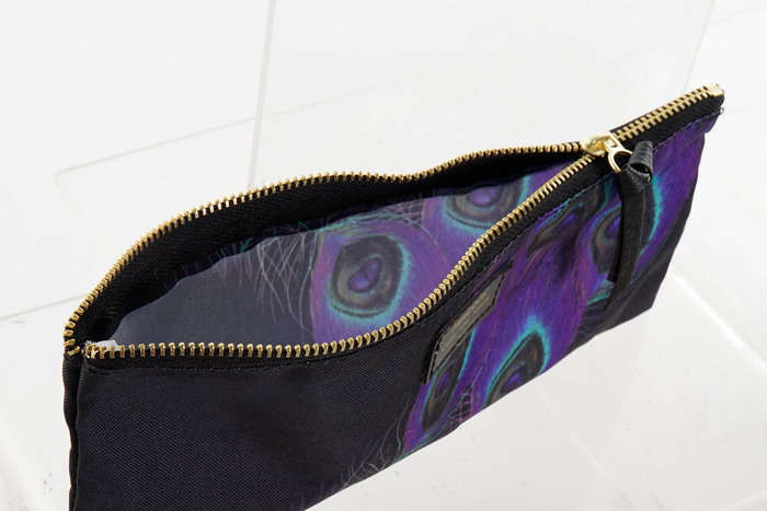 DKD Home Decor Estuche Glam Peacock Negro Multicolor Impermeable 22.5 x 9.5 x 2.5 cm