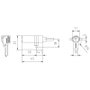 MCM Cilindro Europerfil de Serreta 542 para Cerradura 1561 de 30 x 14.5 mm en Latón