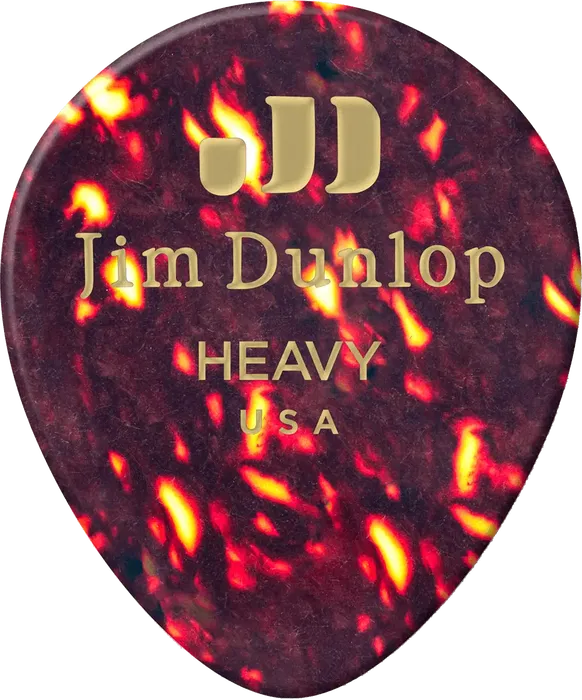 DUNLOP Pack 12 Púas Genuine Celluloid Teardrop Shell - Heavy
