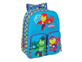 Safta Mochila Infantil con Bolsillos Adaptable al Carrito Iron Man, 340 x 260 x 110 mm