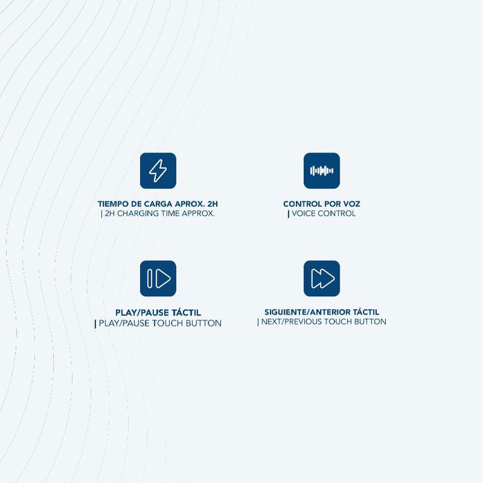 Daewoo Auriculares Inalambricos TWS Bluetooth 5.3 Color Blanco con Bateria 40mAh y Carga 500mAh