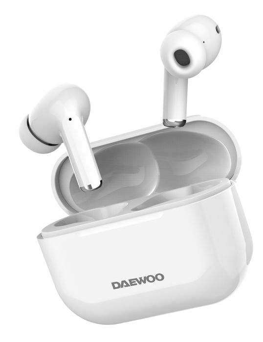 Daewoo Auriculares Inalambricos TWS Bluetooth 5.3 Color Blanco con Bateria 40mAh y Carga 500mAh