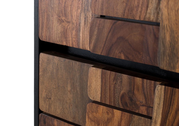 Giner y Colomer Cómoda Madera Mango Sheesham Wengué Nogal 3 Cajones Metal