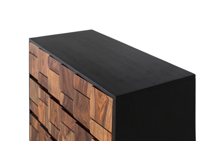 Giner y Colomer Cómoda Madera Mango Sheesham Wengué Nogal 3 Cajones Metal