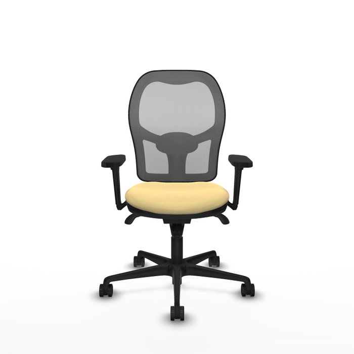 PIQUERAS Y CRESPO Silla de oficina Jorquera con mecanismo Sincro, Similpiel Crema y Malla Gris PIQUERAS Y CRESPO Silla de oficina Jorquera con mecanismo Sincro, Similpiel Crema y Malla Gris