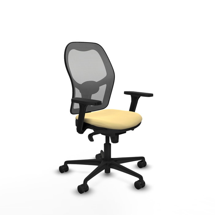 PIQUERAS Y CRESPO Silla de oficina Jorquera con mecanismo Sincro, Similpiel Crema y Malla Gris PIQUERAS Y CRESPO Silla de oficina Jorquera con mecanismo Sincro, Similpiel Crema y Malla Gris