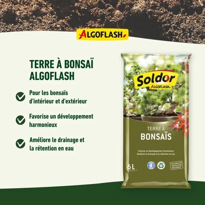 Tierra para macetas Algoflash TBONZ6 Bonsái 6 L