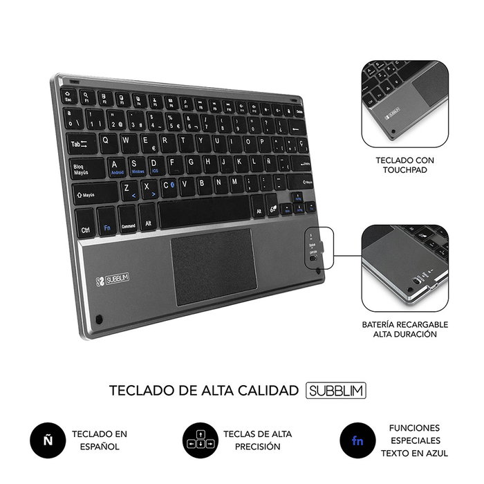 Subblim Keytab Pro Funda con Teclado Bluetooth y Touchpad, 9,6-10,8 pulgadas, Negra Subblim Keytab Pro Funda con Teclado Bluetooth y Touchpad, 9,6-10,8 pulgadas, Negra