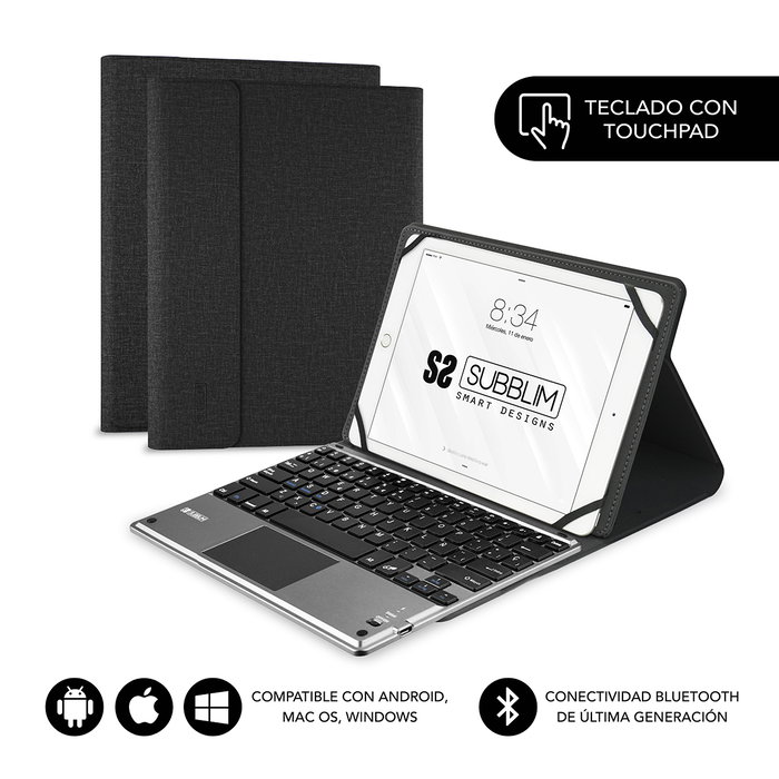 SUBBLIM Funda con Teclado Bluetooth Touchpad KeyTab Pro 9,6" a 10,8" TOUCHPAD Negra SUBBLIM Funda con Teclado Bluetooth Touchpad KeyTab Pro 9,6" a 10,8" TOUCHPAD Negra
