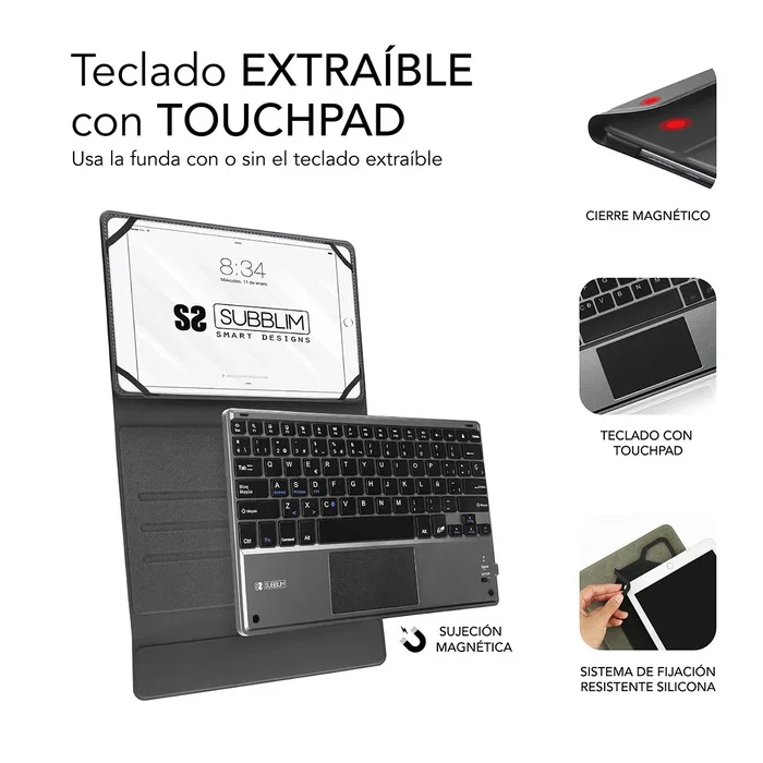 Subblim KeyTab Pro Funda con Teclado Bluetooth y Touchpad Negra Subblim KeyTab Pro Funda con Teclado Bluetooth y Touchpad Negra