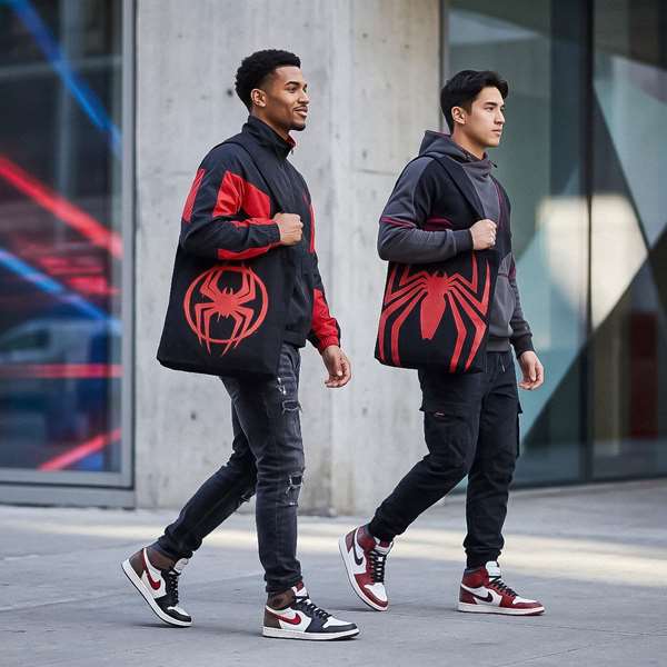 Cerdá Bolsa Shopping Spiderman Diseño 1-Diseño 2 Negro