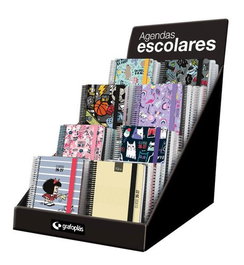 Agenda Escolar (2026-27) Grafoplas Espiral Tapa Extra Con Goma A6 D/P Surtido Expositor De 60