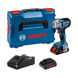Bosch GDS 18V-450 HC Professional Destornillador de Impacto 1/2" 450 Nm con 2 Baterías 4.0Ah en L-BOXX, 18V, Negro/Azul