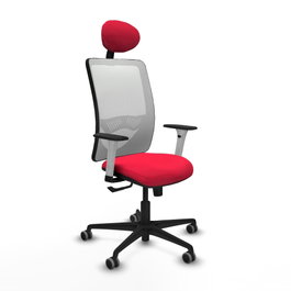 PIQUERAS Y CRESPO Silla de oficina Zulema con mecanismo Sincro, Rojo y Blanco