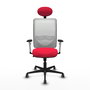 PIQUERAS Y CRESPO Silla de oficina Zulema con mecanismo Sincro, Rojo y Blanco