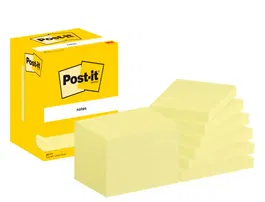 Post-it Bloc de notas adhesivas quita y pon 76x102 mm Amarillo 100 hojas 657