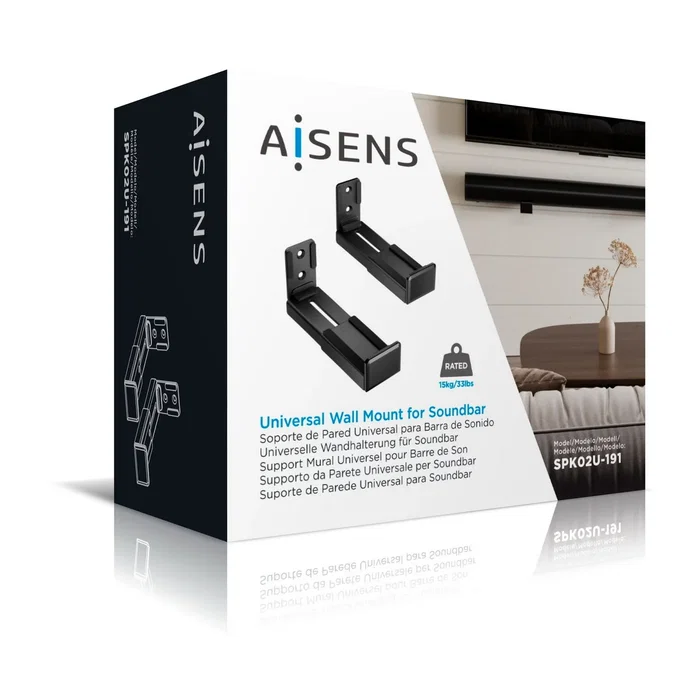 Aisens Soporte Universal de Pared para Barra de Sonido Negro SPK02U-191 Aisens Soporte Universal de Pared para Barra de Sonido Negro SPK02U-191