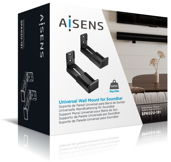 Aisens Soporte Universal de Pared para Barra de Sonido, Negro