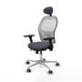 PIQUERAS Y CRESPO Silla de oficina Jorquera con mecanismo Sincro/Traslack, Gris oscuro y Blanco