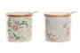 DKD Home Decor Azucarero Dolomita y Bambú Surtido IVY&DAISY 2022, 2 unidades, Verde y Beige