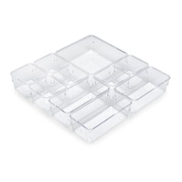 Emuca Kit de 10 Cubos organizadores Cube, Transparente