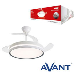 AVANT VENTILADOR DE TECHO 42" ASPAS RETRACTILES 30W MOTOR 36W LED 3 TEMPERATURAS CONTROL POR APP